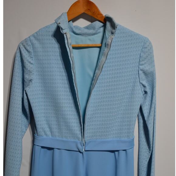 Vintage 1970's Mother of the Bride Dress Blue Size 11 - Picture 8 of 11